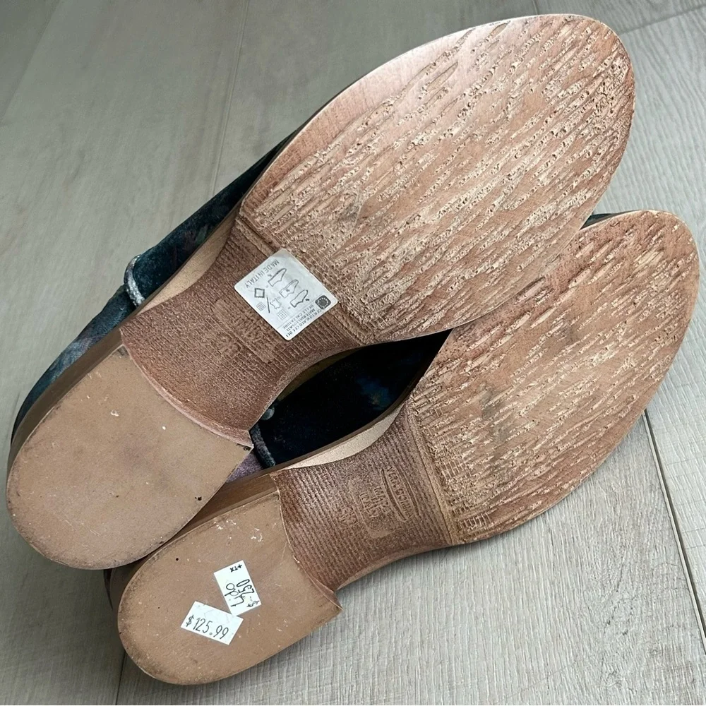 Floral velveteen Italian boots 38 - Picture 4 of 5